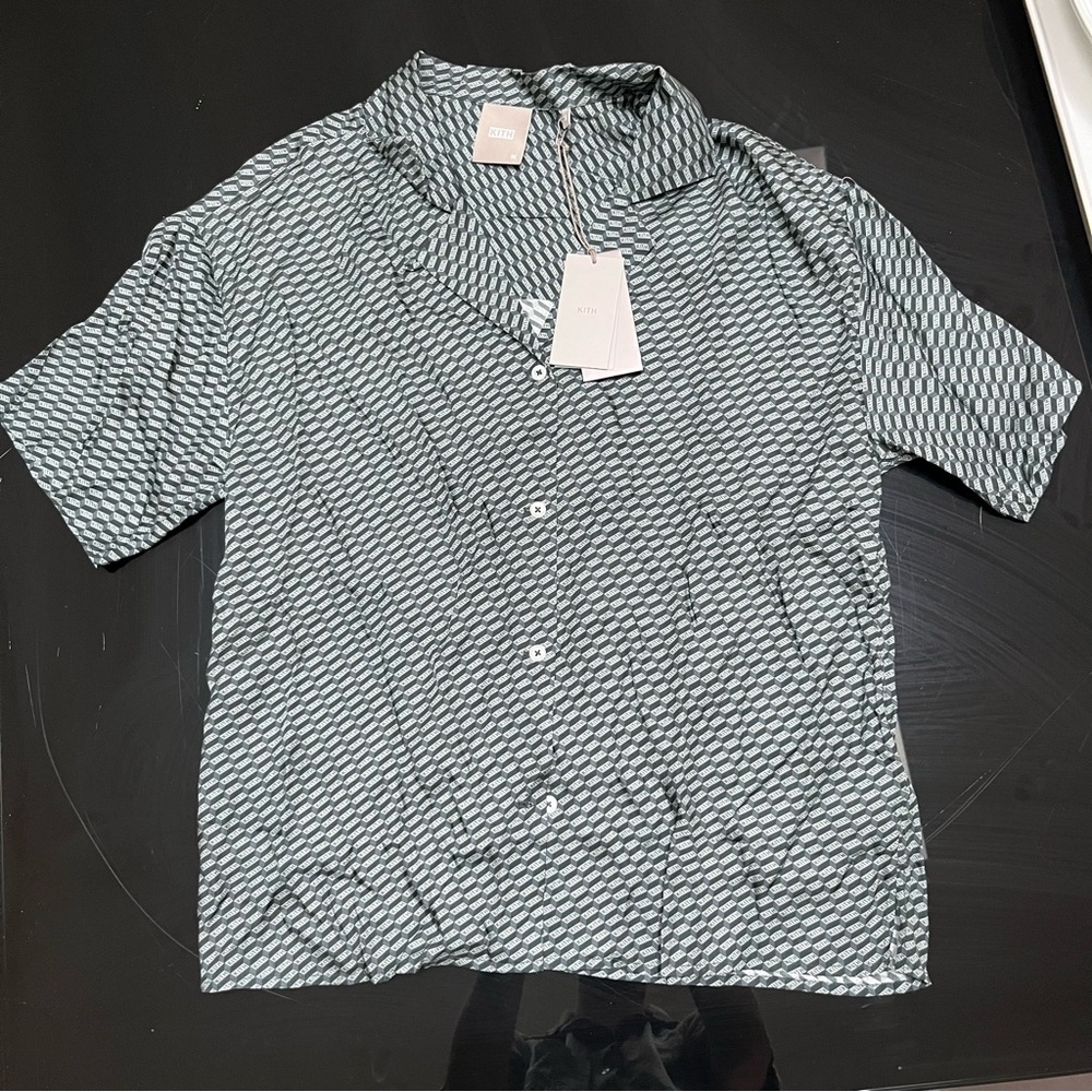 RARE NWT Kith Women Elena Monogram Camp Shirt Size Medium